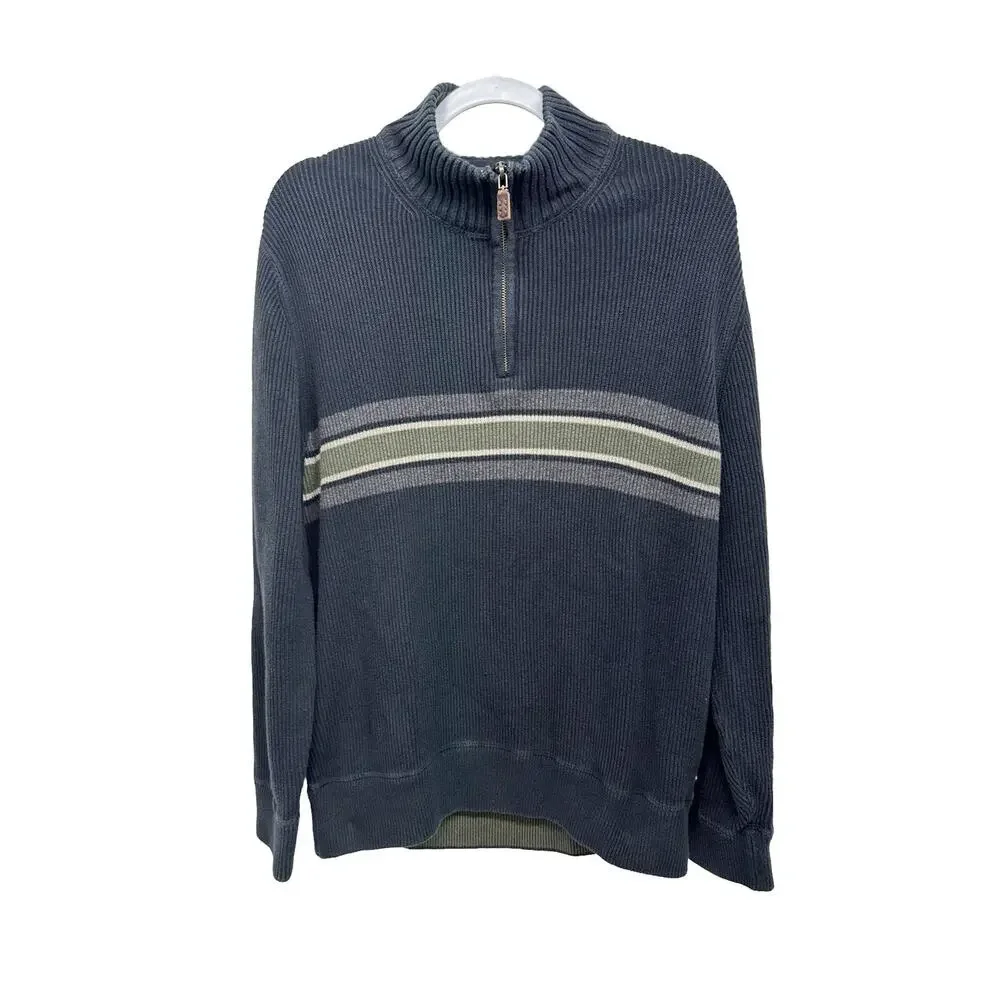 Eddie Bauer Seattle USA Long Sleeve Mens sweater Size L Blue‎